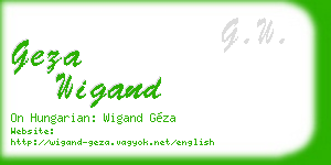 geza wigand business card